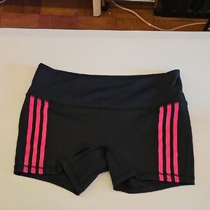 Adidas Black and Pink Athletic Shorts